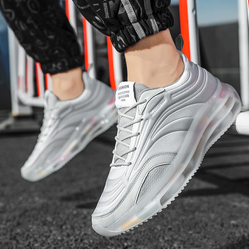 SALUDAS Men Sneakers Non-Slip Free Flexible Shoes Mesh Breathable Sneakers Light Running Shoes Air Cushioning Sports Shoes