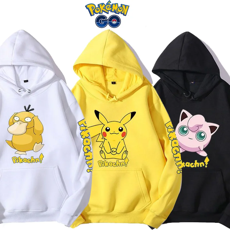 Pokemon Pikachu Charmander Jigglypuff Psyduck Squirtle Student Anime Couple Clothes Hoodie Sweater Youth cool Sports Jacket Coat