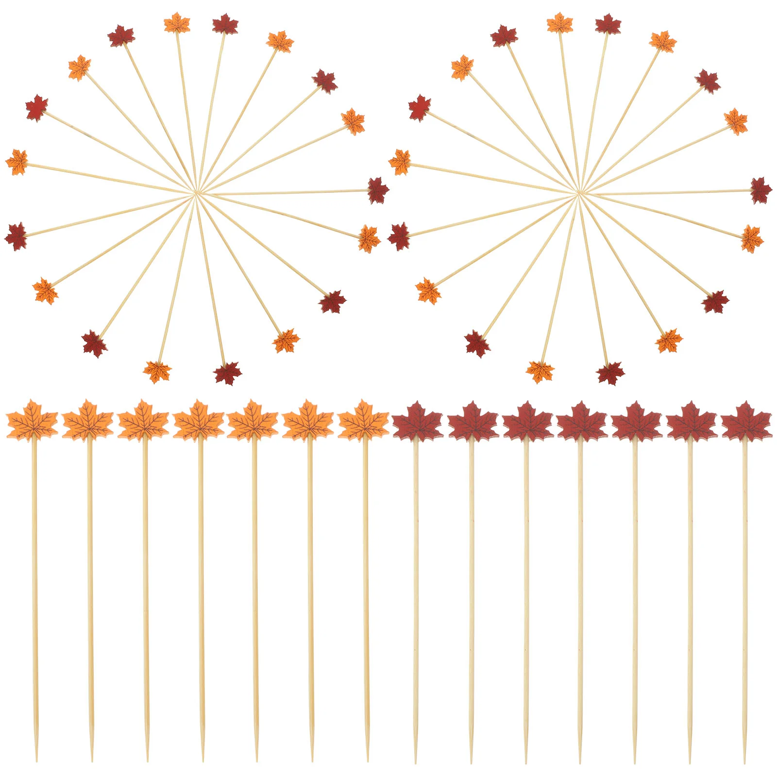 

Cocktail Skewers Drinks Sandwich Picks Toothpicks Party Fruits Sticks Fancy Appetizers Decorative Maple Leaf Topper