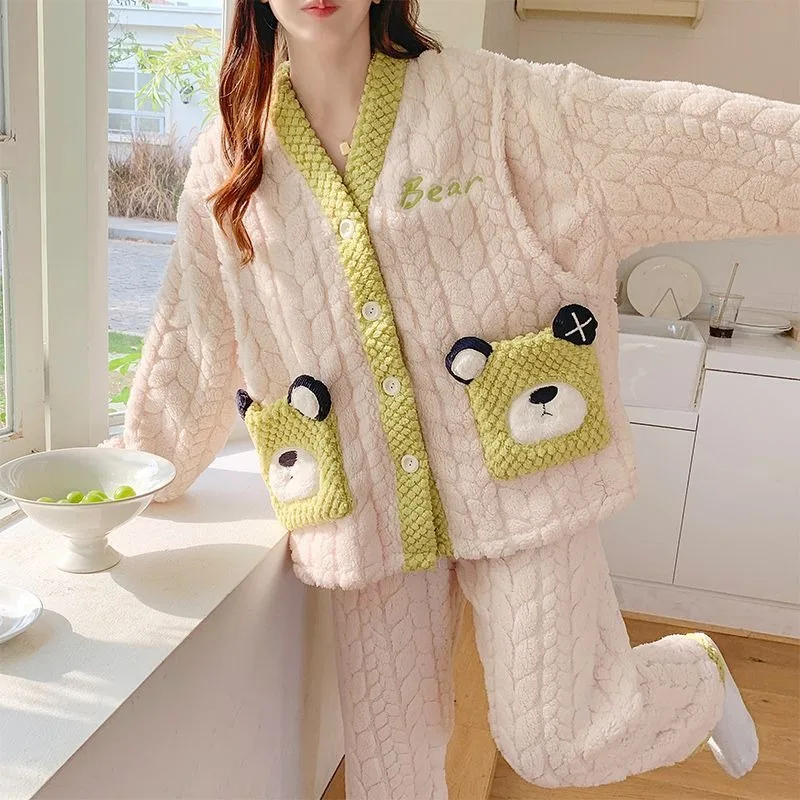 Фланелевая ночная рубашка на осень и зиму новый коралловый бархат улице чтобы