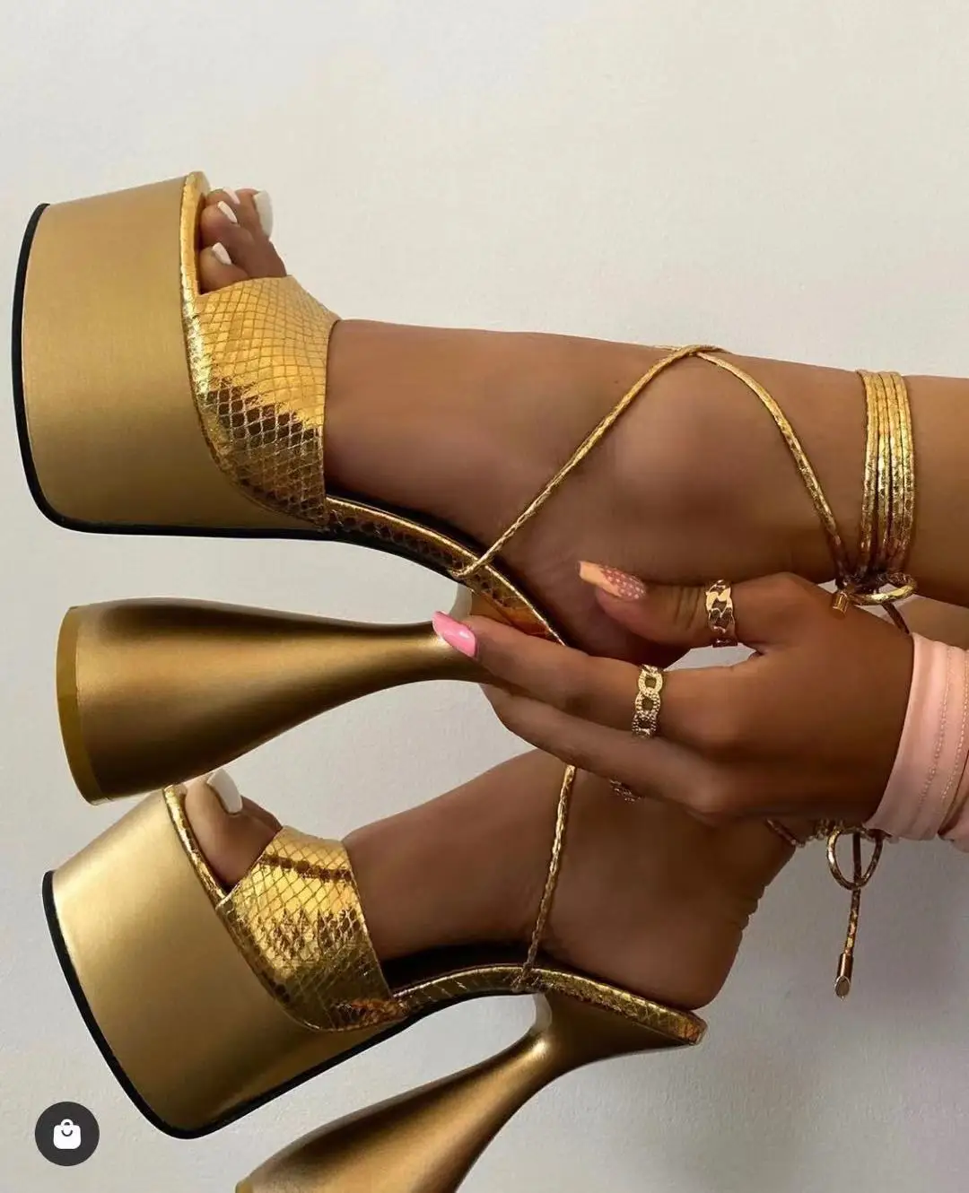 

16CM Sandals Platform Fish Mouth Catwalk Model Sexy Pole Dance High Heels Nightclub Plus Size Women's Shoes