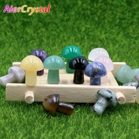 natural gem carving small mushroom statue healing crystal collection jewelry home decoration quartz diy reiki lucky gift