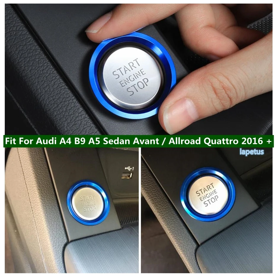 

Start Stop Engine Push Button Decor Ring Cover Trim Fit For Audi A4 B9 A5 Sedan Avant / Allroad Quattro 2016 - 2020 Accessories