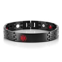 medical logo magnetic titanium steel bracelet mens bracelet stainless steel bracelet