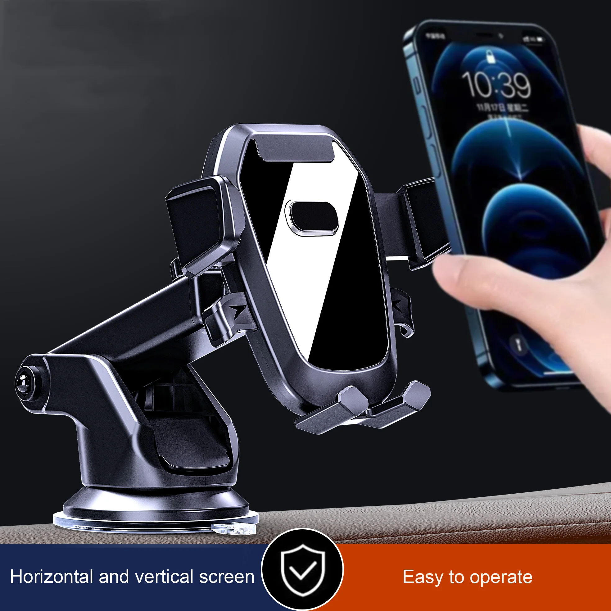 Car Phone Holder Stand Gravity Suck Dashboard Phone Holder Universial Mobile Phone Support For iPhone 14 13  Pro Xiaomi Samsung