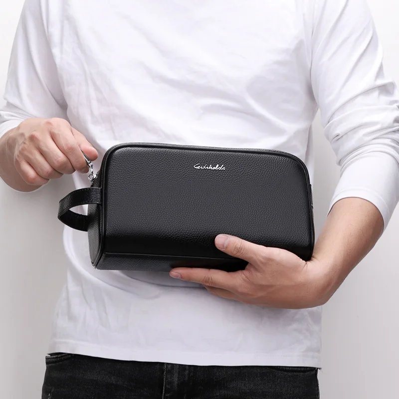 New men's leather clutch bag High Quality Fashion Bags Men's Leather Casual Large Capacity Clutches Envelope Bags