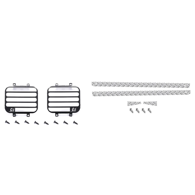 

Front Lamp Guards Cover Guard Grille With Rear And Side Metal Skid Plate For MN D90 D99S MN99S 1/12 RC Car