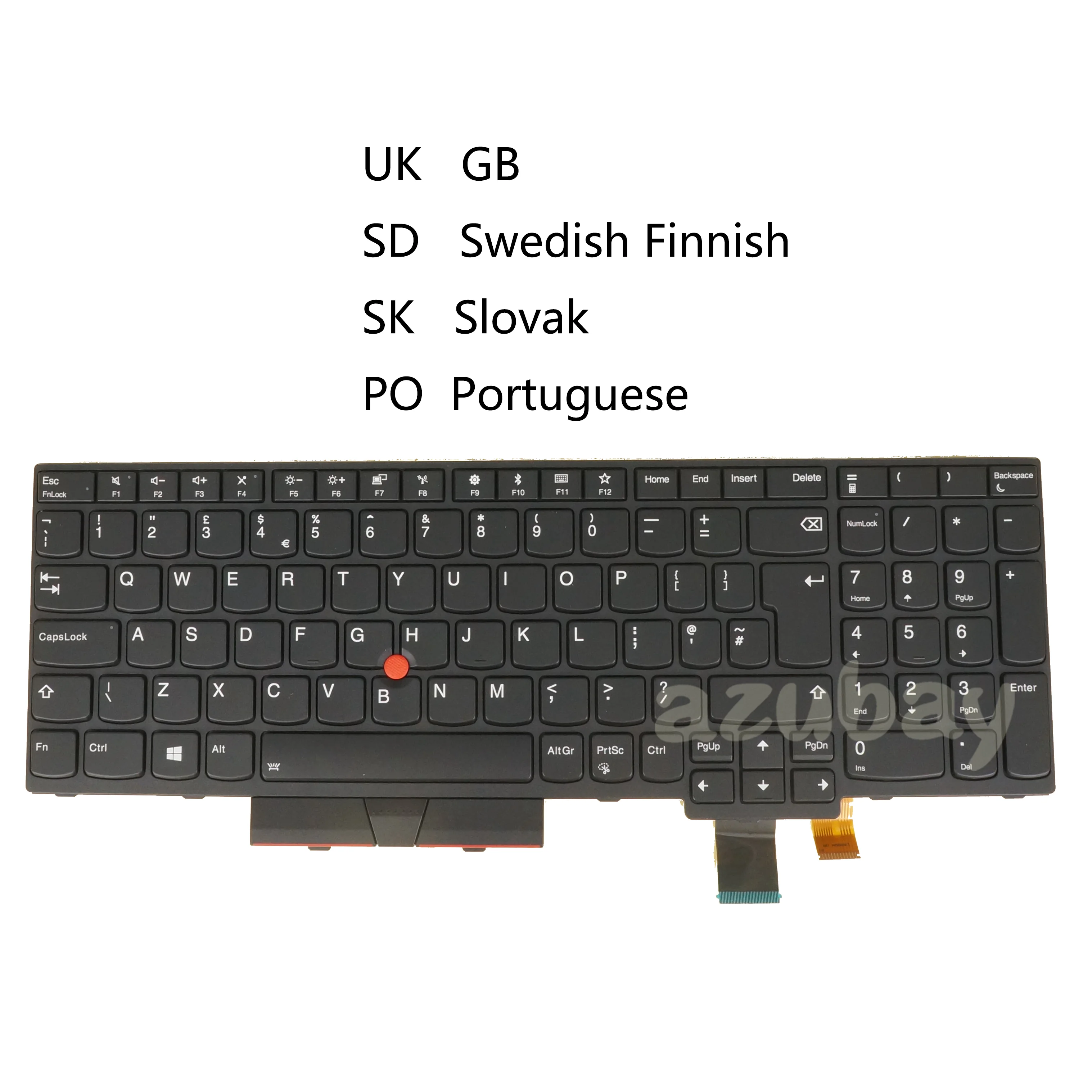 

Backlit Laptop Keyboard for Lenovo Thinkpad T570 T580 P51s P52s 01ER611 01ER570 01HX287 UK Portuguese Swedish Finnish Slovak New