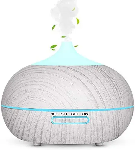 

WD&CD Humidificador Aromaterapia Ultrasónico [300ML]， 7-Color LED, 3 Ajuste de Tiempo，Súper Mudo Difusor de Aceites Es