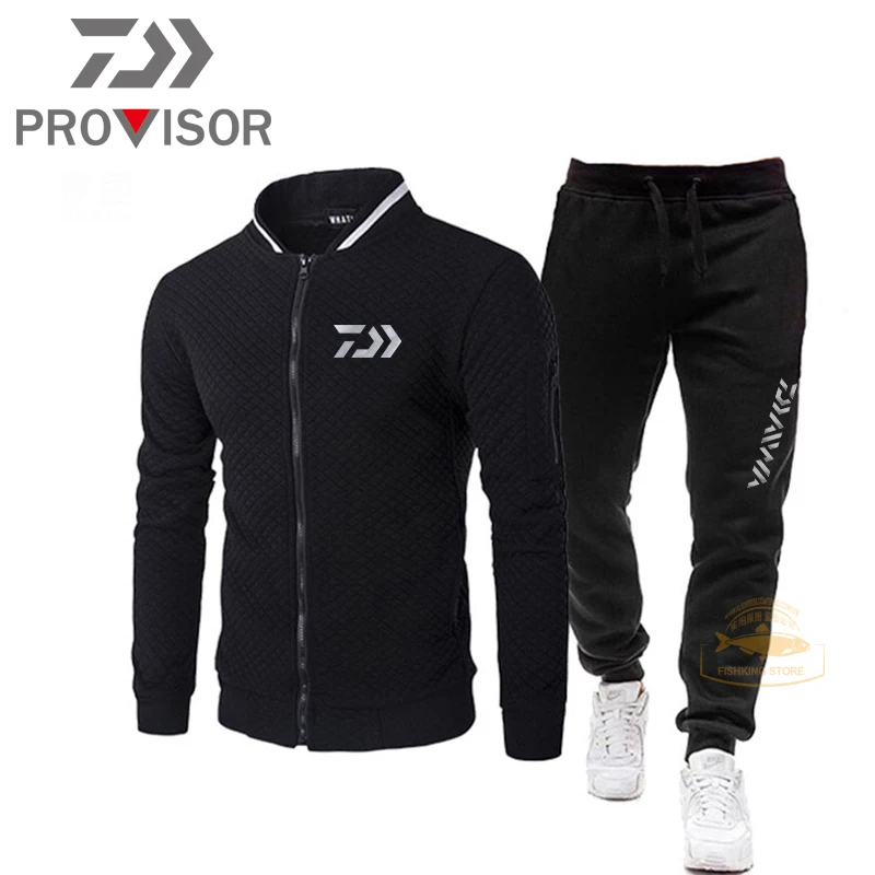 

Autumn Fishing Clothes Tracksuits Men Polyester Sweatshirt Gyms Spring Jacket + Pants Casual Mens Tracksuit Daiwa Fishing Suit