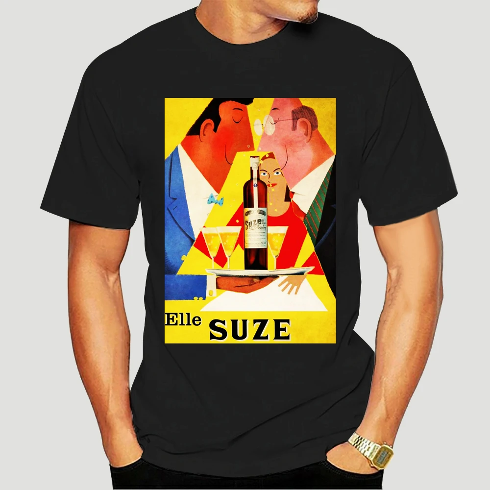 

Suze (художник Майер) Швейцария c. 1955-винтажная реклама 61933 (черная футболка маленькая) 6616X