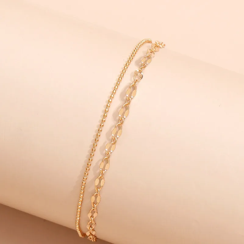 

Simple New Jewelry Multilayer Alloy Chain Beach Anklet Women Gifts