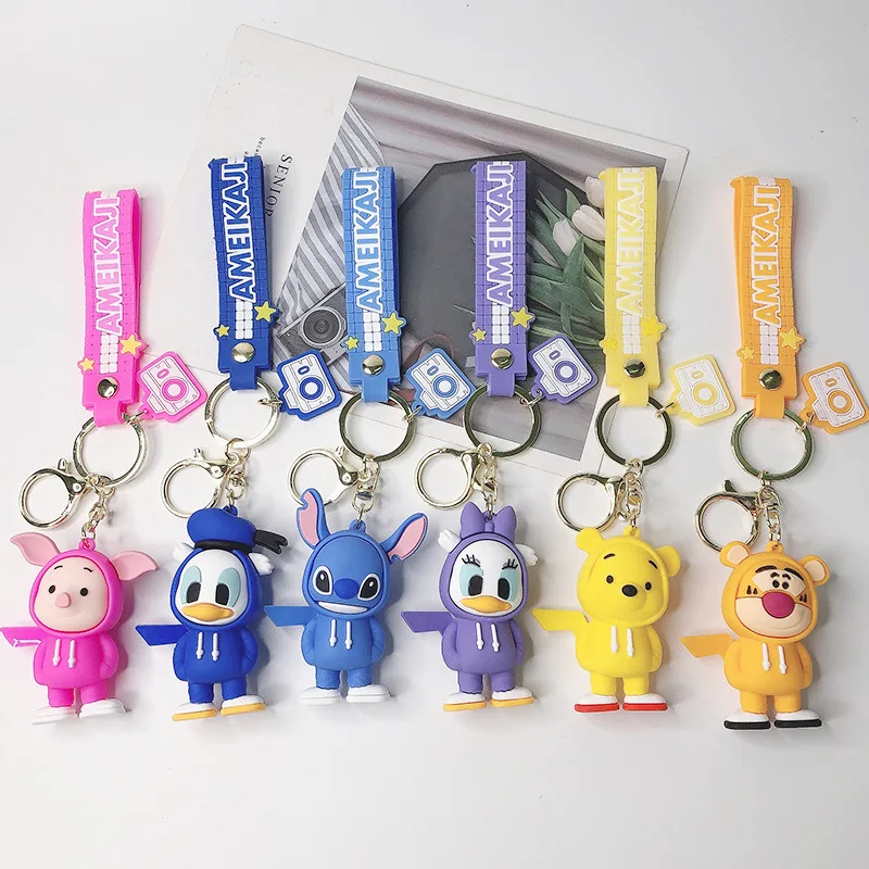 

Disney Cartoon Animation Keychain Donald Duck Winnie Piggy Daisy Tigger Mickey Minnie Cartoon Pendant Children's Gift