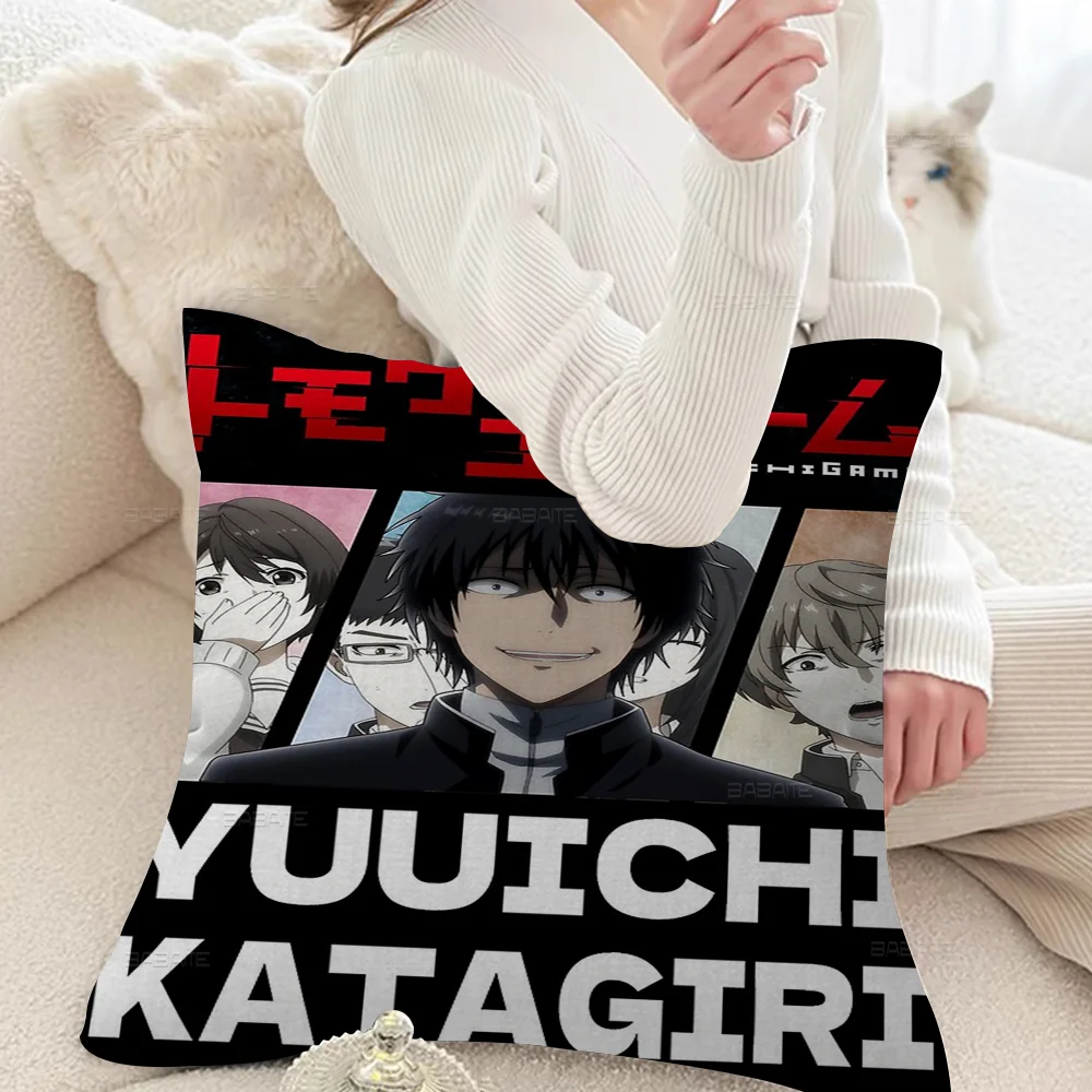 Japanese Animation Tomodachi Game Cushion Cover Polyester Sofa Cushions Decorative Throw Pillows Home Decoration Pillowcover