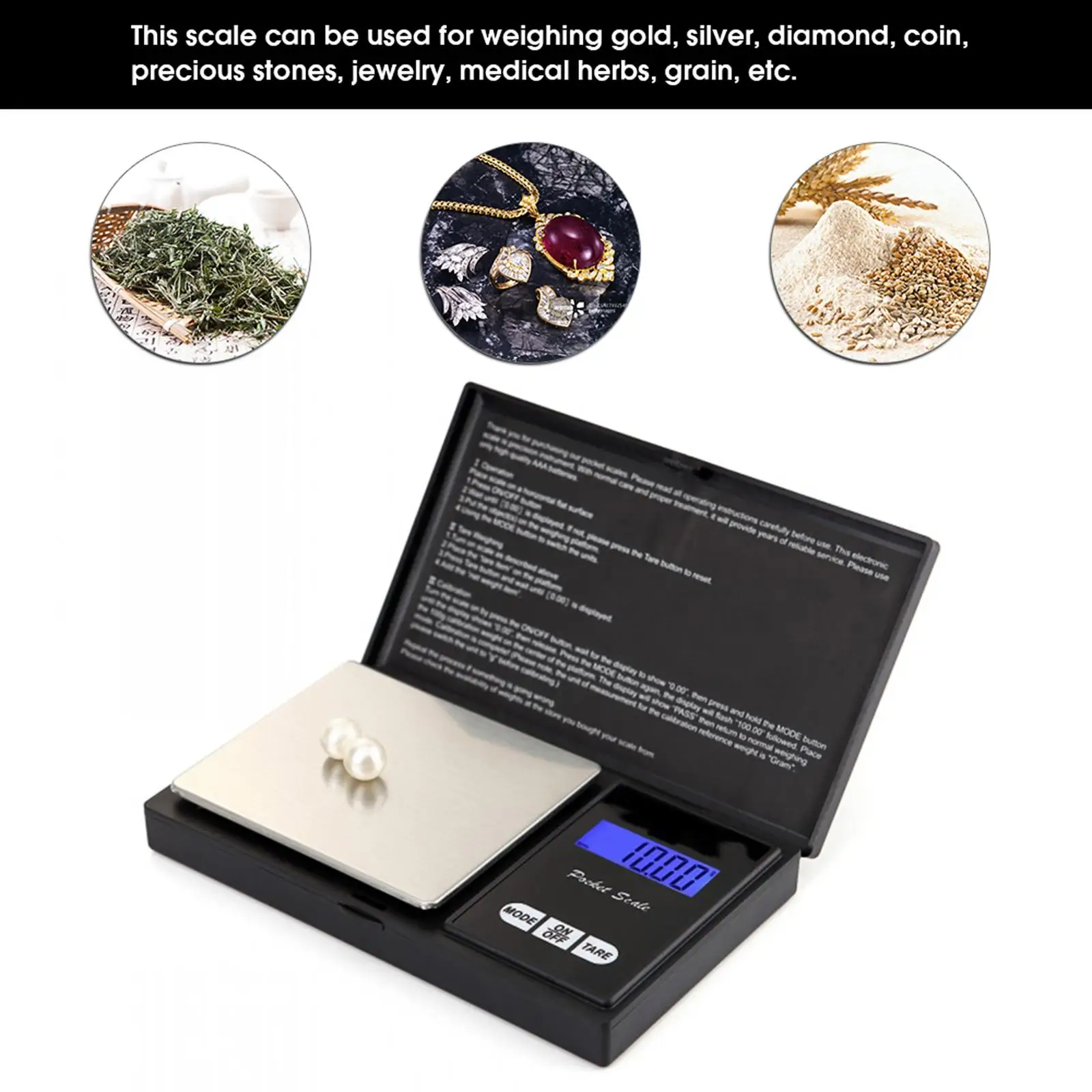 

500g x 0.01g High Precision Digital Kitchen Scale Jewelry Gold Balance Weight Gram LCD Pocket Weighting Electronic Scales