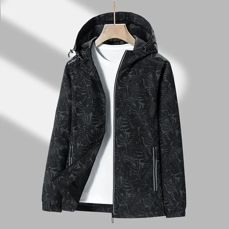 

Men Spring Aviator Lightweight Waterproof Jacket Raincoat for Hiking Travel Hooded Technical Windbreaker Oversized Coat