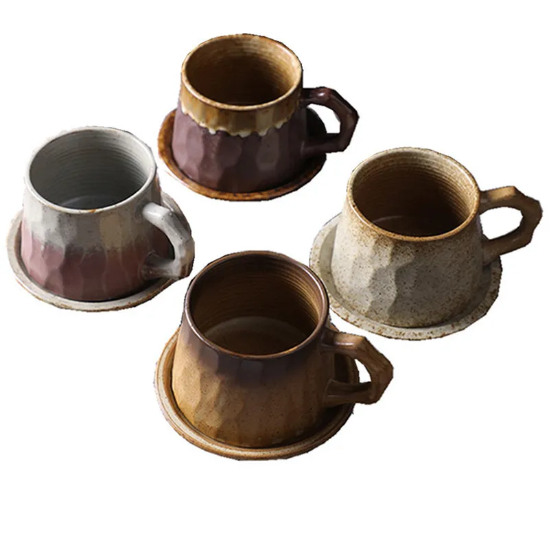 

Kawaii Cute Cups of Coffee Mugs Teacup and Saucer Set Kitchen Crockery Cup for Coffee Glasses Ceramic Mug for Tea Travel Coffe