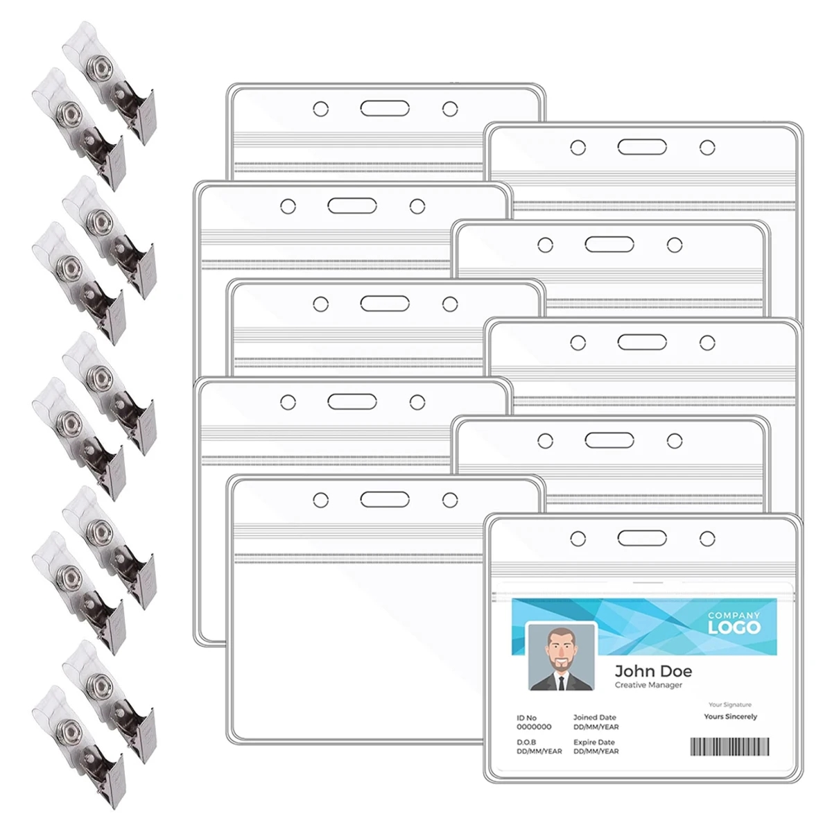 

Держатели для бейджиков прозрачные пластиковые 10 шт