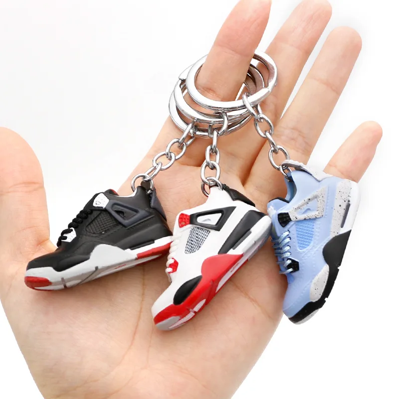 Creative mini red blue keychain 3D sneaker pendant men's car key model creative ins trendy ornaments pendant keyring