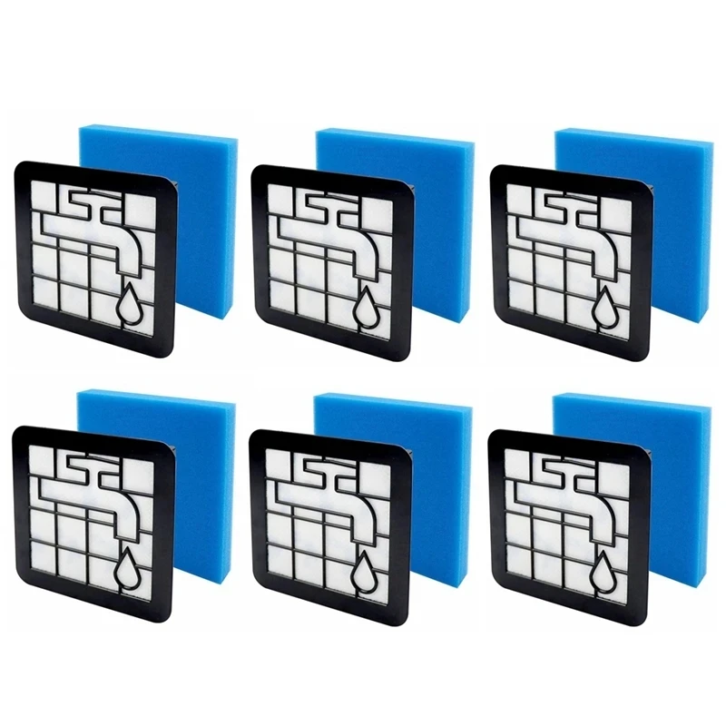 

6PCS Filter For FC8010/01 FC9331/09 FC9332/09 Power Pro Compact Vacuum Cleaner Parts FC8010 Motor Foam Filter