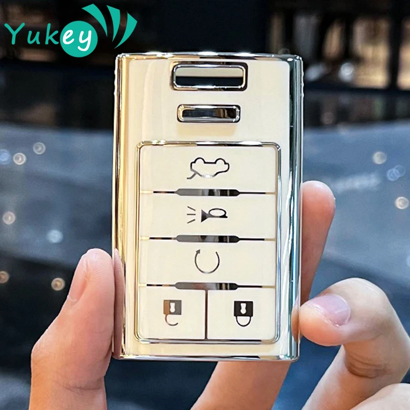 Чехол для автомобильного ключа, из ТПУ, для Cadillac CTS, ATS, XTS, SLS, SRX, XLS, DTS, STS, Escalade, 5 кнопок, Chevrolet C7, Corvette, оболочка Fob