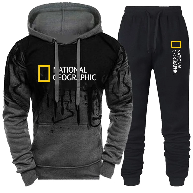 Мужской повседневный спортивный костюм с толстовкой и брюками - купить по