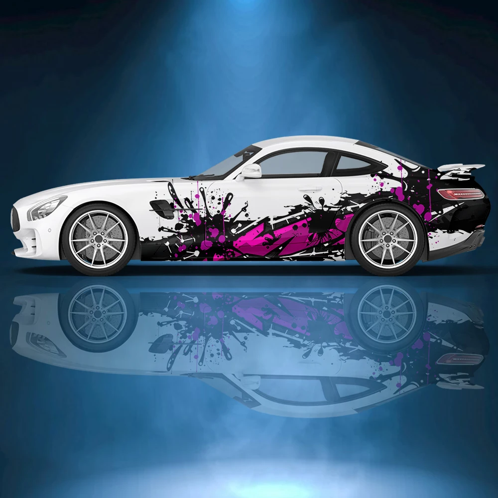 Брызговые чернила АБСТРАКТНЫЕ ПОЛОСЫ Автомобильная боковая Наклейка виниловая