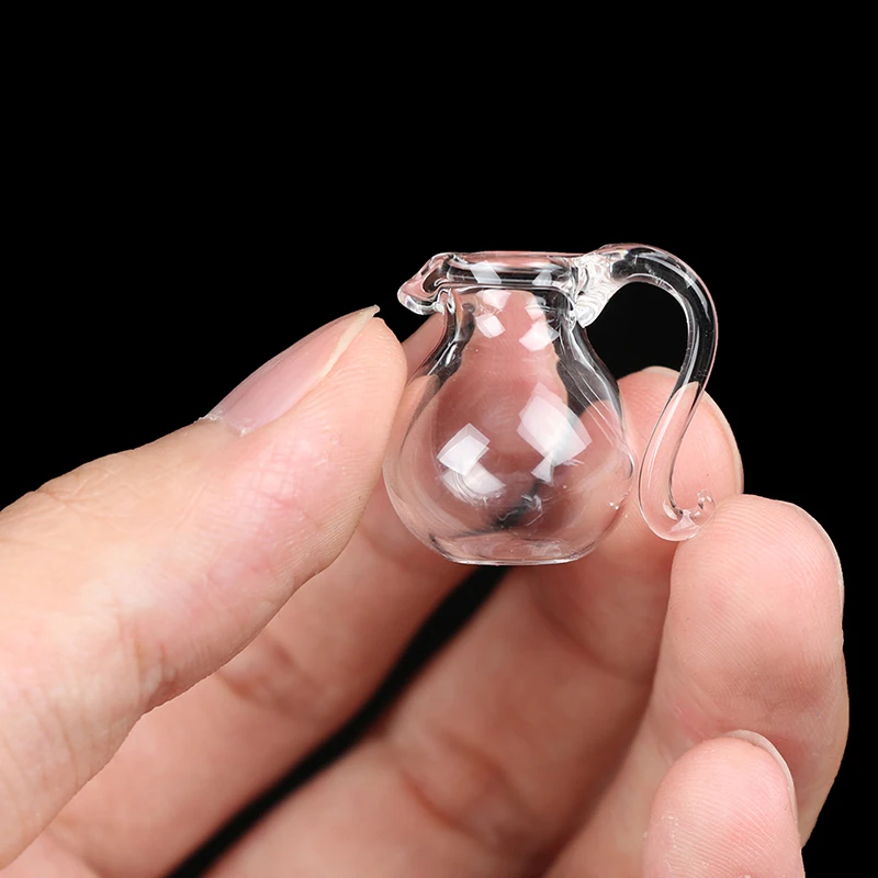 

1 Set New 1/12 Scale Dollhouse Miniature Glass Tea Lid Pot Kettle Cups Drink Model Decor Toy Simulation Furniture Toys