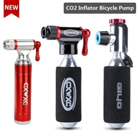 co2 bicycle inflator pump nozzle for schrader presta adapter bike inflator aluminum tire tube mini hand pump no co2 cartridges