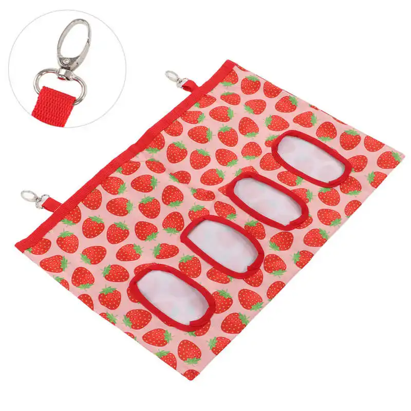 Кормушка для сена с карманом для чистки, переносная, для кроликов, с крючком и липучкой, 4 отверстия, пылезащитная, для хомяков и морских свинок.