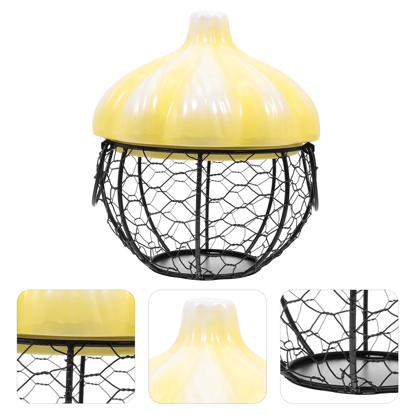 

Basket Egg Wire Baskets Fruit Storage Metal Ceramic Bowl Holder Organizer Iron Garlic Serving Chicken Candy Farmhouse Kitchen