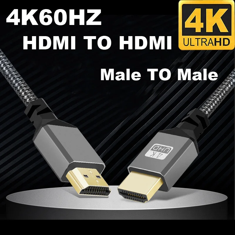 1/1.5/2/3/5/7.5/10M Nylon Braid HD 4K@60HZ Compatible HDMI TO HDM Extension Male to Male Plug Cable For HDT PS4/3 TV Camera HDTV