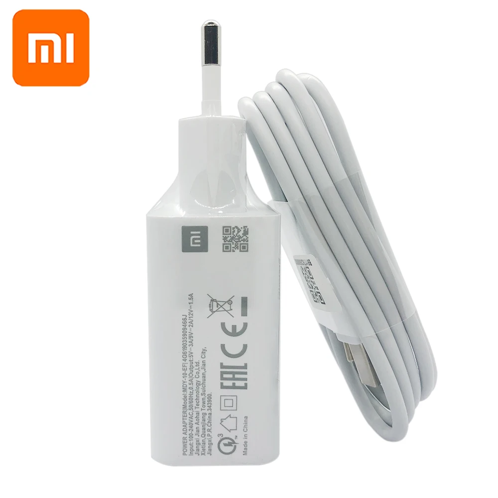 

XIAOMI MI 9 9SE Power Adapter MDY-10-EF QC3.0 Fast USB Wall Charger 80cm Micro Usb and 100cm Type C Cable Quick Charge Original
