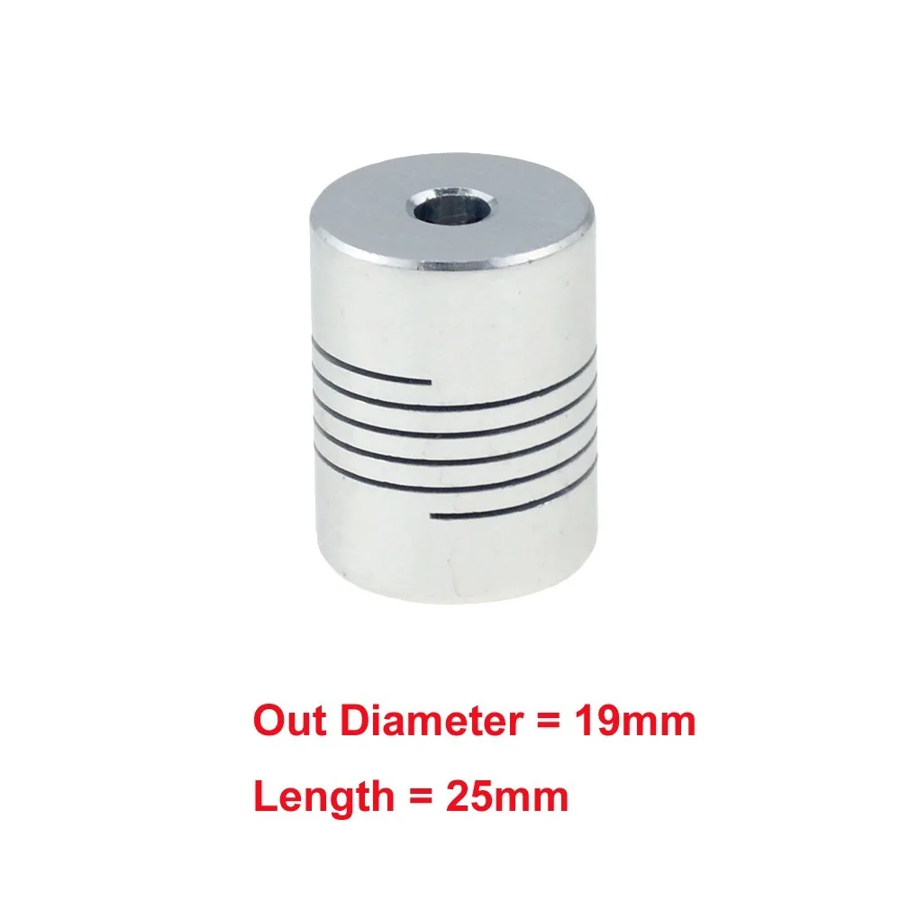

CNC Motor Jaw Shaft Coupler Coupling 5mm To 8mm Flexible Coupling OD 19x25mm 3/4/5/6/6.35/7/8/10mm Aluminium for 3D printer part