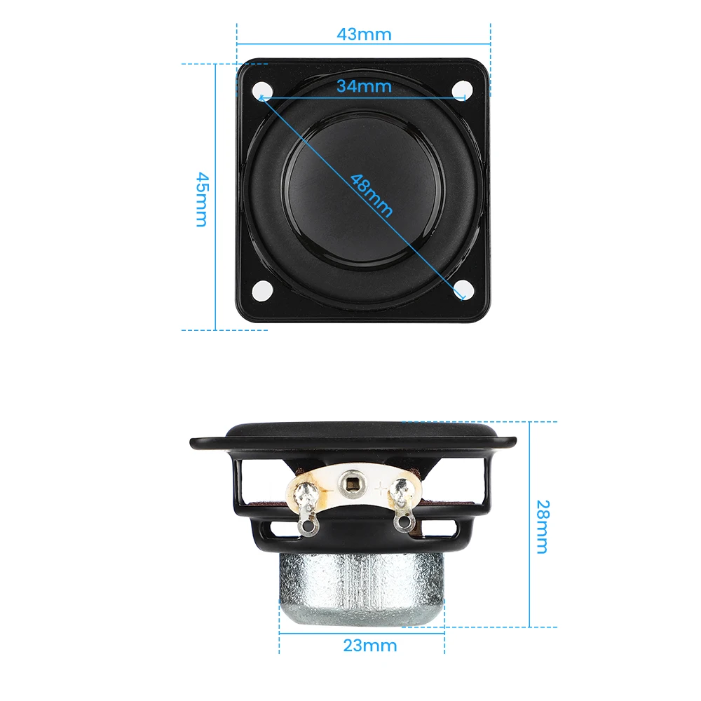 AIYIMA 2шт 43x45 мм Портативные колонки 4 Ом 5 Вт 16-ядерный полнодиапазонный звуковой