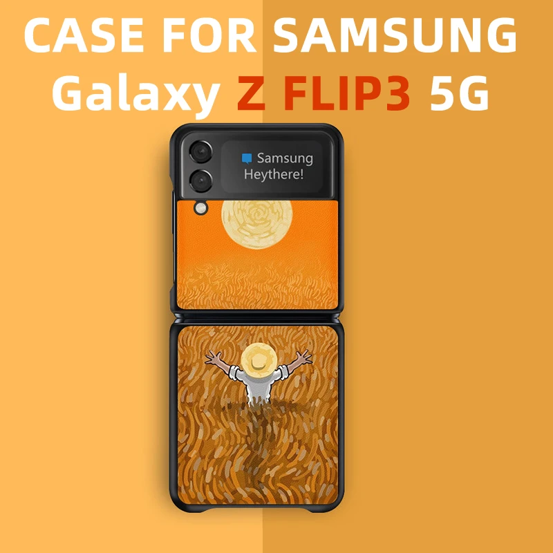 

For Samsung Galaxy Z Flip3 Case, New Z Flip 3 case Leather Pattern Phone Case