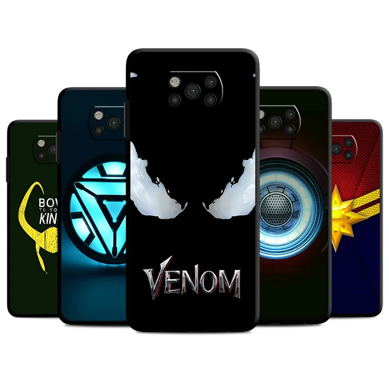 

Case for Xiaomi Poco C50 F4 GT C40 X3 Pro X5 M3 M5 M5s F1 M4 X4 NFC C55 Marvel Avengers Superhero Silicone Cover Coque Bumper