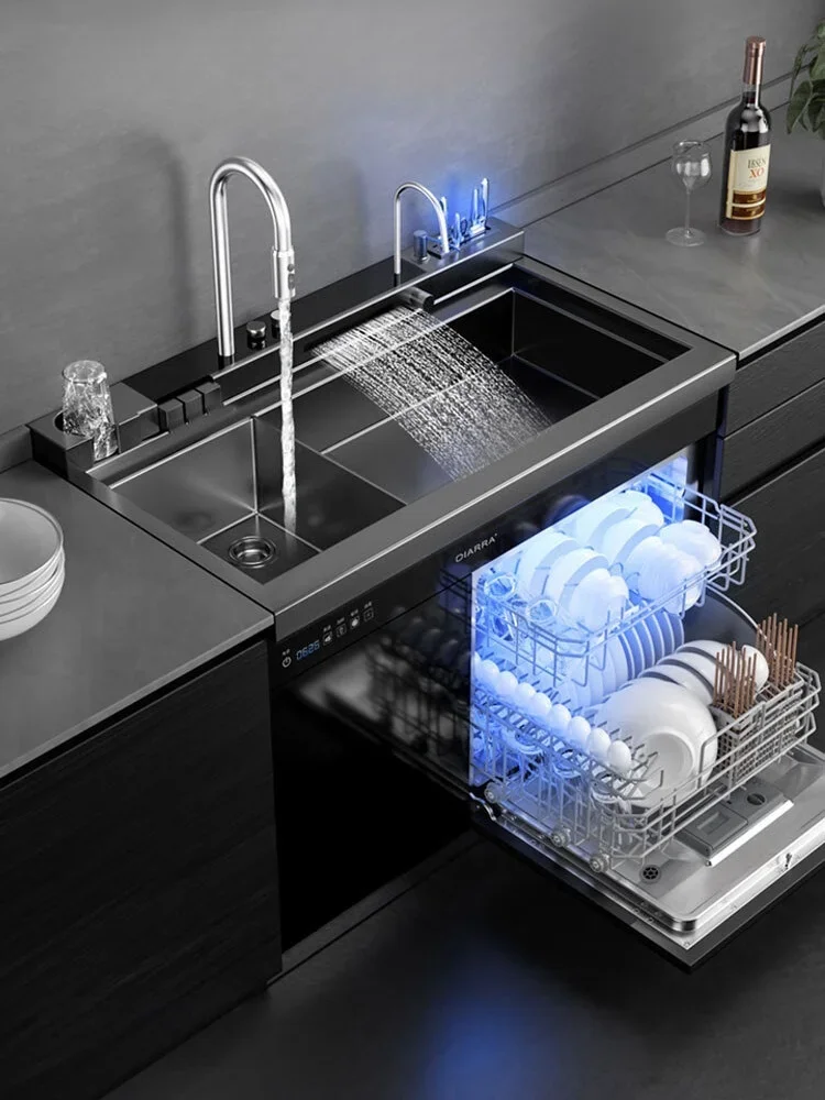 Máquina De Lavar Louça Ultra-sônica Lava-louças E Pia 220V 50Hz Tot펀 Automático встроенный Integrada