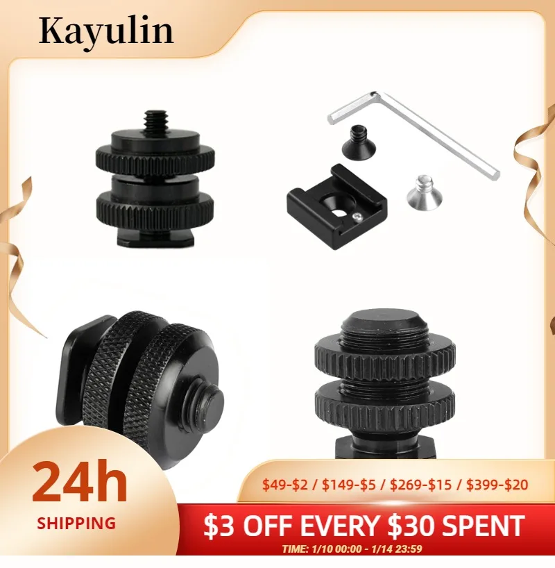 Крепление для горячего и холодного башмака Kayulin 1/4 3/8 5/8 дюйма с винтом треноги