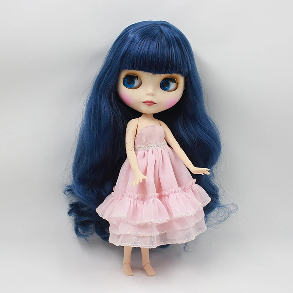 

ICY DBS Blyth Doll 19 Joint Body 30CM BJD Doll Finished Hand-Painted Makeup Blue Curly Hair With Bangs Doll Gift For Girl