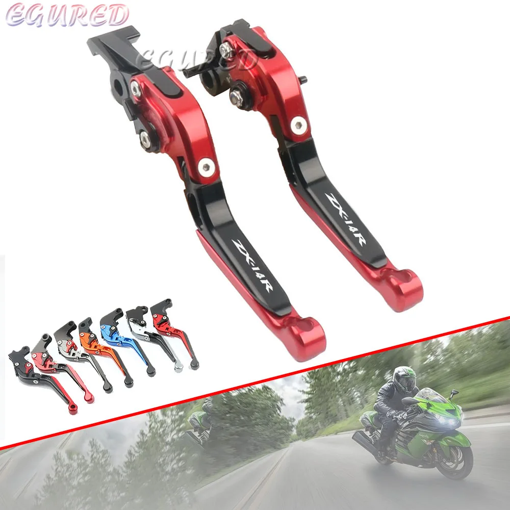 

Folding Brake Clutch Levers For Kawasaki NINJA ZX14R ZX-14R Motorcycle Accessories Adjustable Extendable Handles LOGO