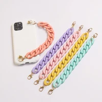 summer colorful acrylic charm phone chain lanyard for women mobile telephone straps phone case jewelry accessories