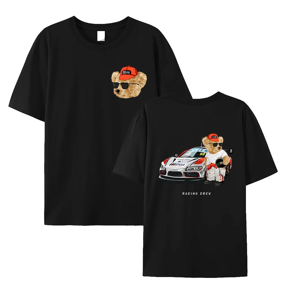 

Популярная модная футболка из чистого хлопка с изображением мишки тедди, летний простой Блейзер, футболка большого размера, мужская и женская одежда 2023