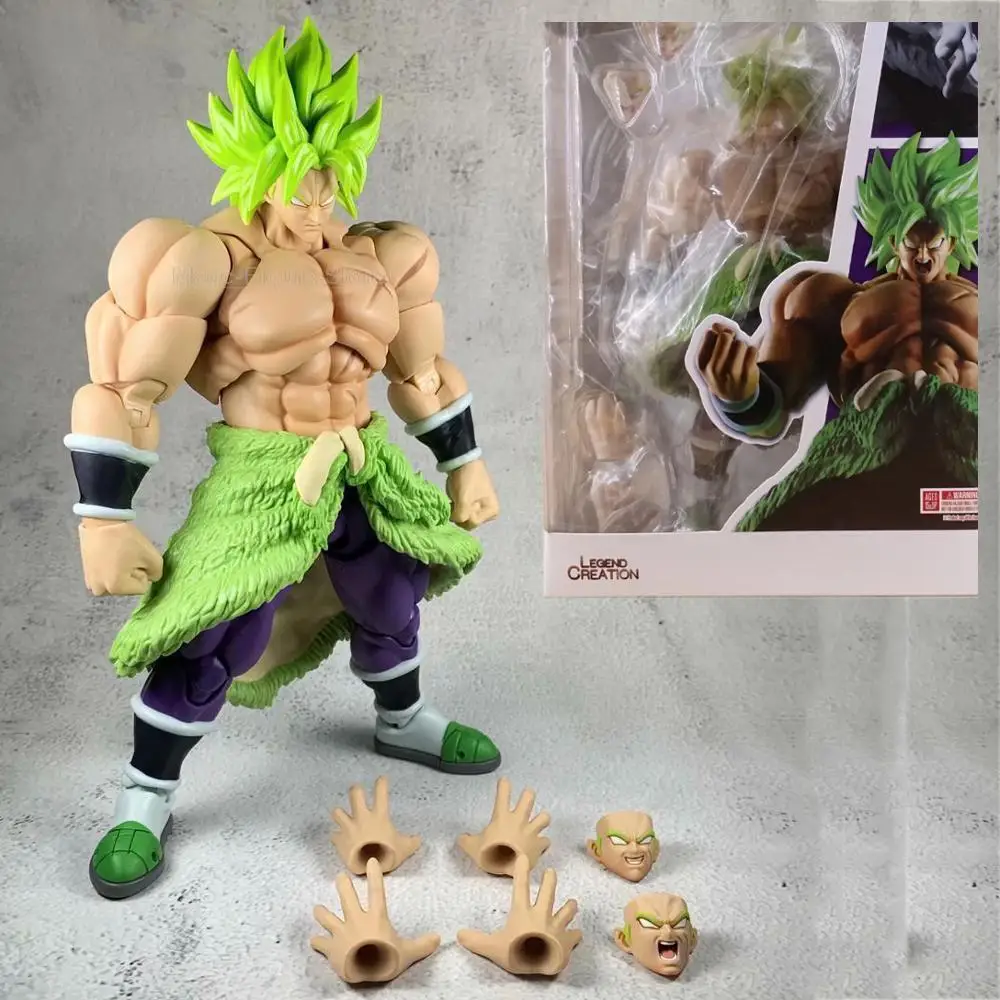 

Bandai Dragon Ball Angry Broly SHFiguart Green Hair Two Styles Dark Fighting Broly Action Figure Model Toys Room Ornament Gift