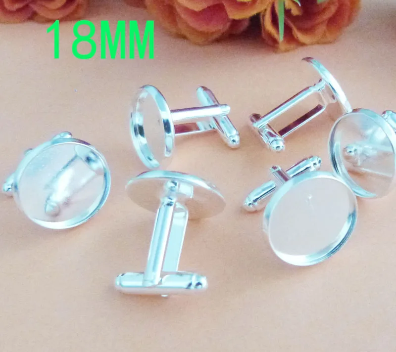 

100 шт. 18 мм круглая рамка для подноса, французская Бриллиантовая втулка для манжеты, фурнитура для пуговиц