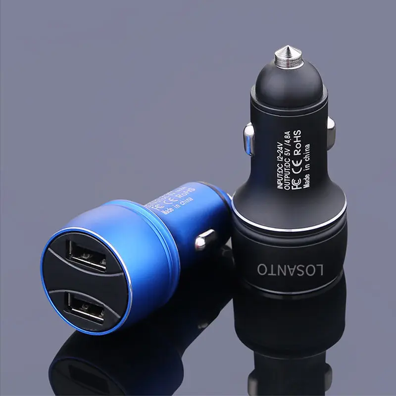 

Car Mobile Phone Charger USB Cigarette Lighter Socket Metal Fast Charger Head Applicable To All Mobile Phones Automobile General