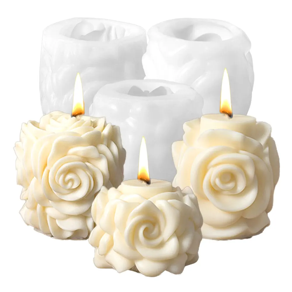 Многоразмерная форма для розовой колонны свечей цветов цилиндра мыла