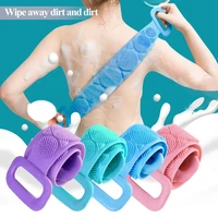 bathroom silicone brushes bath belt rubbing back mud peeling exfoliating dual side massage body shower scrubber skin clean towel