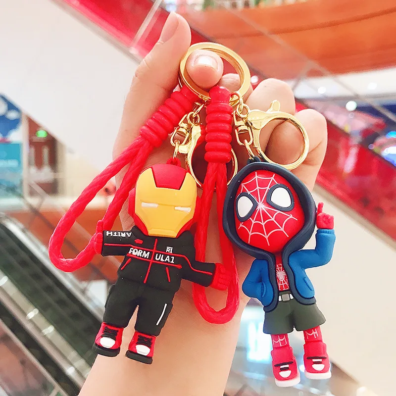 

Disney Cartoon Marvel Anime Fashion Spider-Man Pendant Keychains Car Key Chain Key Ring Phone Bag Hanging Jewelry for Kids Gifts