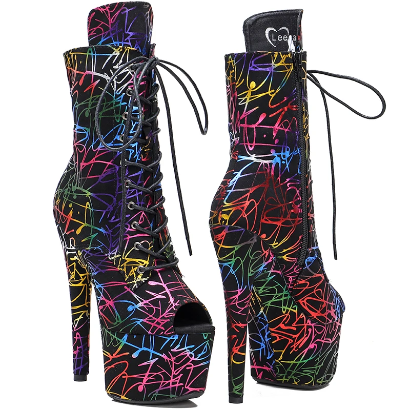 Leecabe 7inch/17CM PU Uppre  fashion heels' Pole dancing boot High Heel  Pole Dance boots